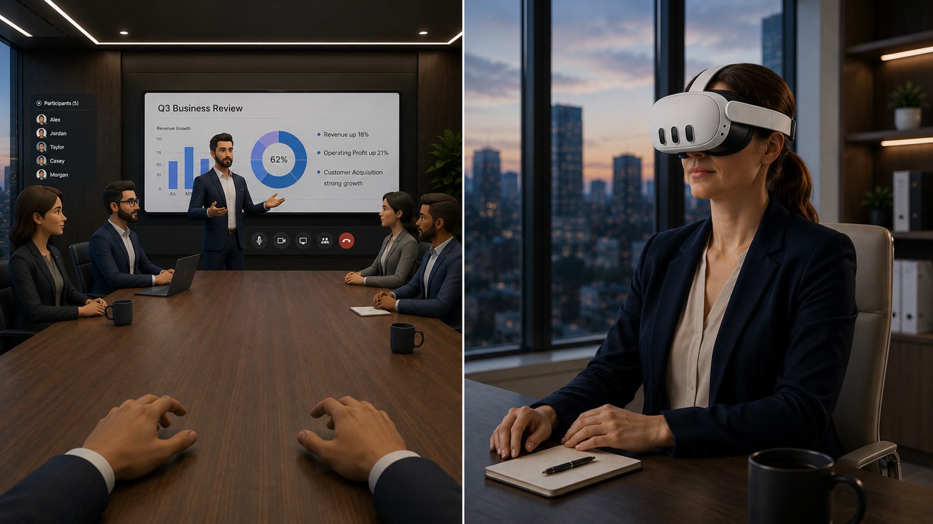3D Virtual Reality Boardroom Experience